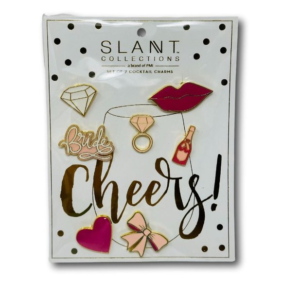 Cheers Cocktail Charms set of 7 Wedding Bridal Bachelorette Engagement Party - Picture 1 of 2